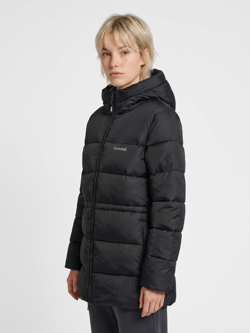 hmlMID LENGHT W PUFFER JACKET, BLACK, model