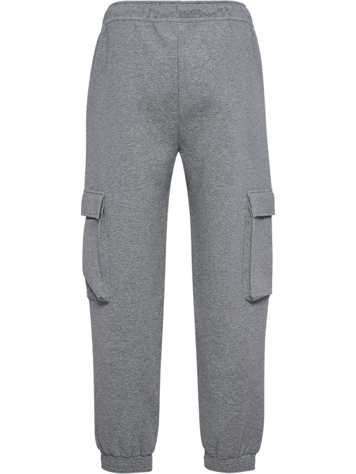 hmlTECH FLEECE LOOSE CARGO PANTS, GREY MELANGE, packshot