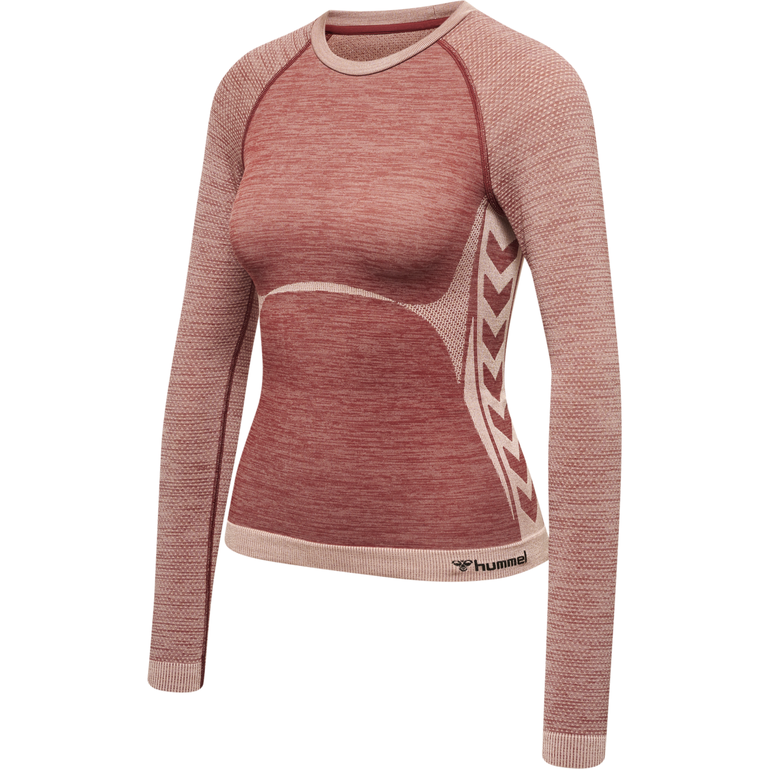 hmlCLEA SEAMLESS TIGHT T-SHIRT L/S, WITHERED ROSE/ROSE TAN MELANGE, packshot