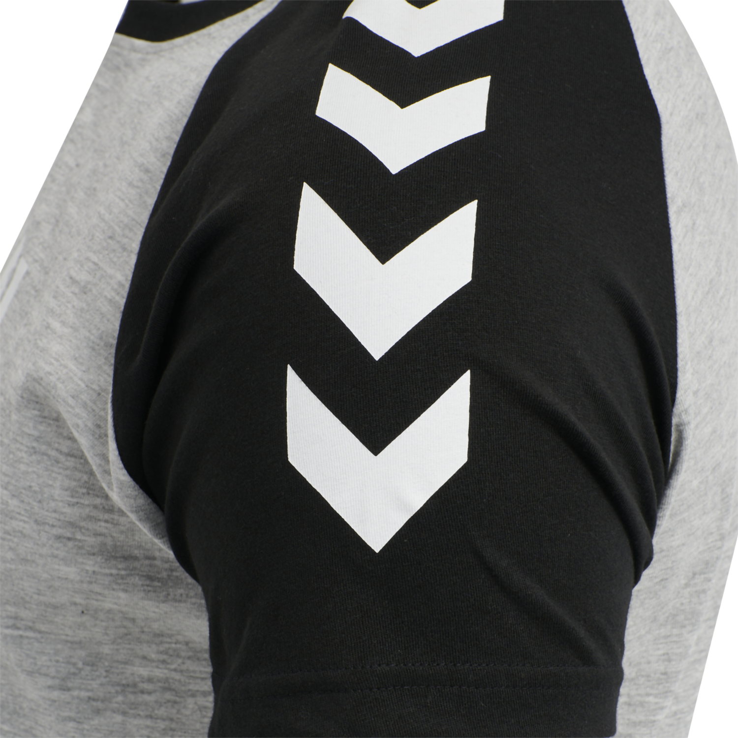 hmlLEGACY BLOCKED T-SHIRT, GREY MELANGE/BLACK, packshot