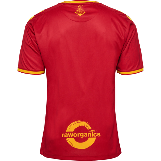 CSC 22/23 HOME JERSEY S/S, TRUE RED/SPORTS YELLOW W/SPONS, packshot