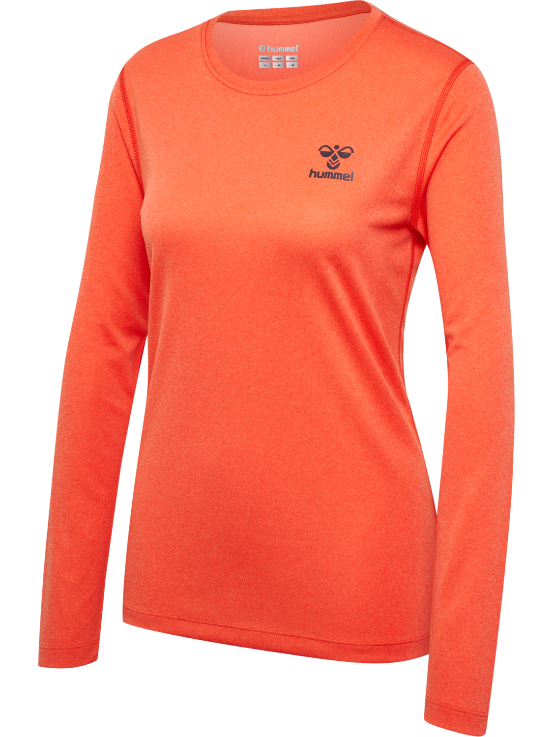hmlSPRINT MEL T-SHIRT L/S WOMAN, SPICY ORANGE MELANGE, packshot
