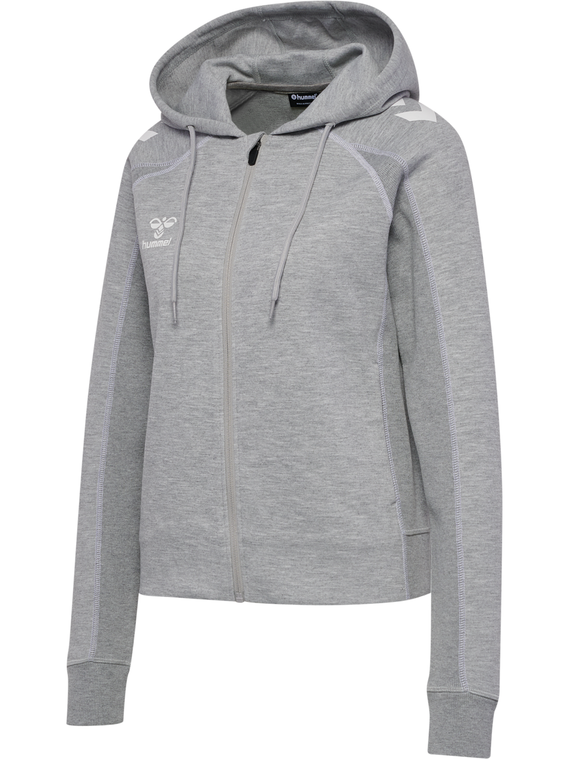 hmlMOVE 2.0 ZIP HOODIE WOMAN, GREY MELANGE, packshot