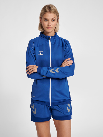 hml LEAD WOMEN POLY ZIP JACKET , TRUE BLUE, model