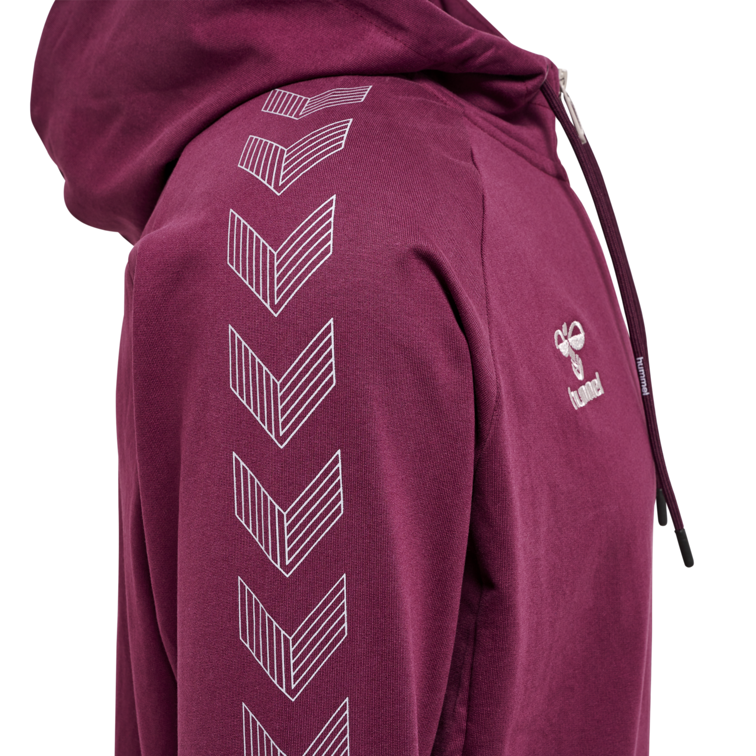 hmlMOVE GRID COTTON ZIP HOODIE, GRAPE WINE, packshot