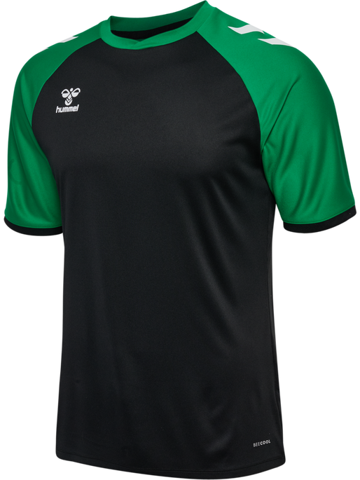 hmlMATCH LEAGUE JERSEY S/S, BLACK/JELLY BEAN hmlMATCH LEAGUE JERSEY S/S, BLACK/JELLY BEAN, packshot