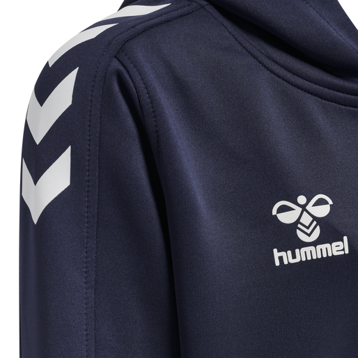 hmlCORE XK POLY ZIP HOOD SWEAT KIDS, MARINE, packshot