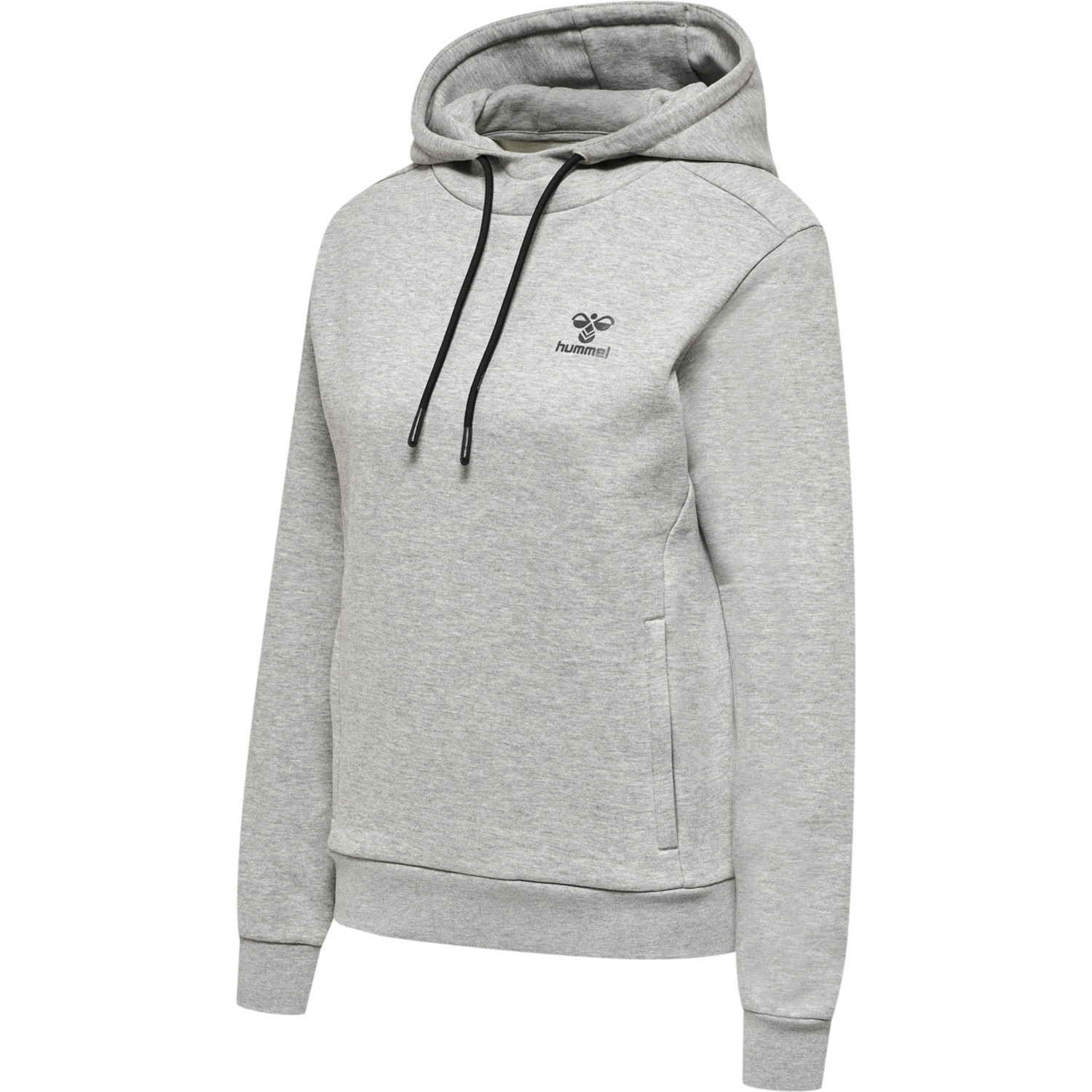 hmlOFFGRID HOODIE WO, GREY MELANGE/FORGED IRON, packshot