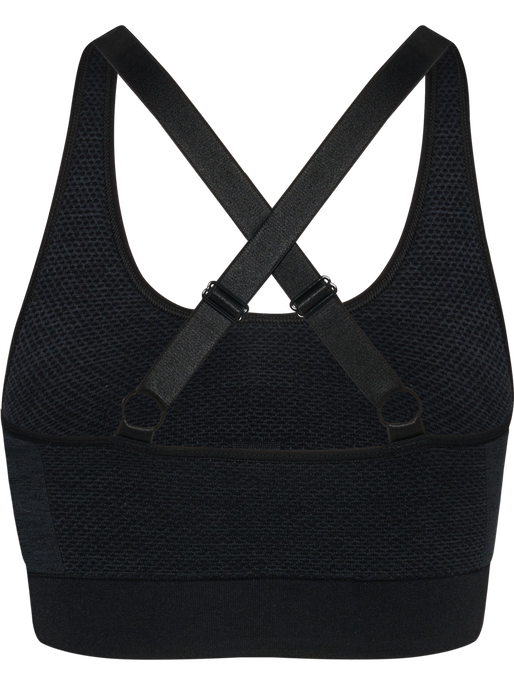 hmlMT SHINE SEAMLESS SPORTS BRA, BLACK MELANGE hmlMT SHINE SEAMLESS SPORTS BRA, BLACK MELANGE, packshot