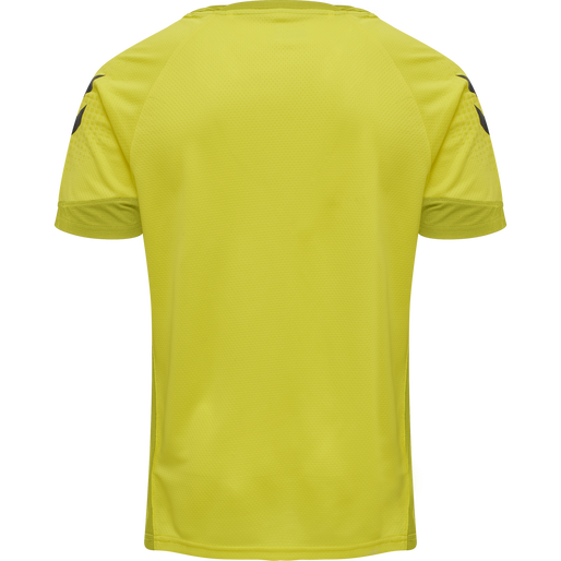 hmlLEAD S/S POLY JERSEY KIDS, BLAZING YELLOW, packshot