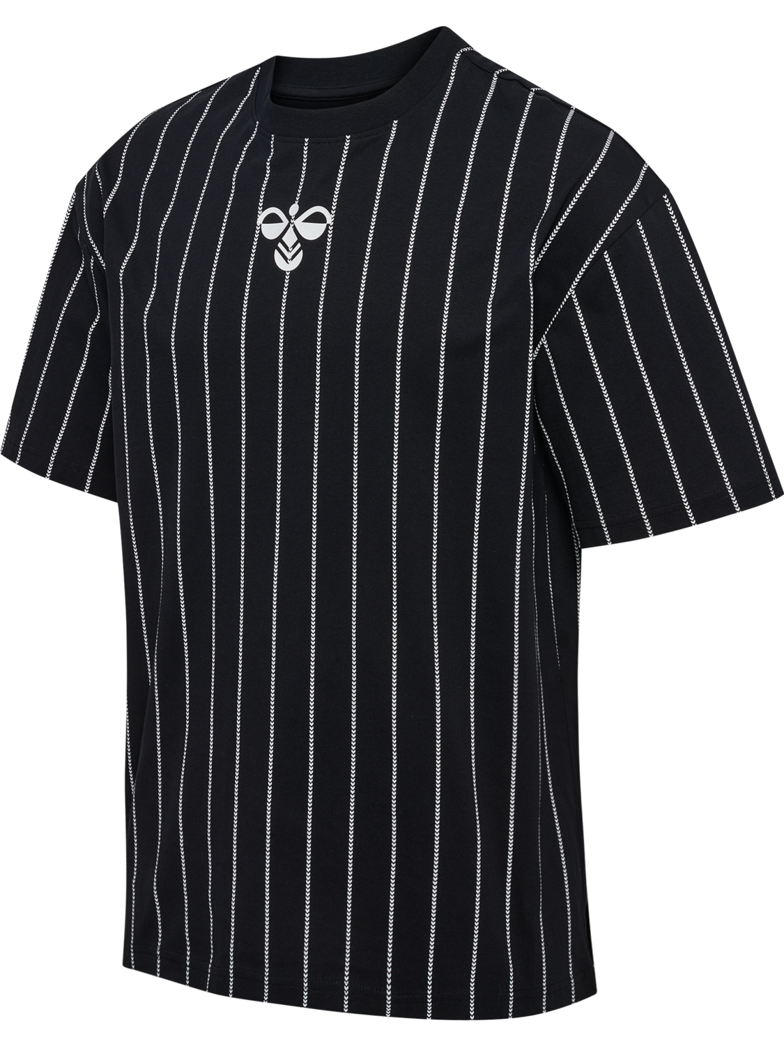 Chevron Pinstripe T-Shirt, BLACK/WHITE, packshot