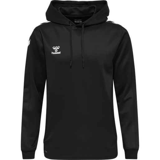 hmlCORE XK POLY SWEAT HOODIE, BLACK/BLACK, packshot