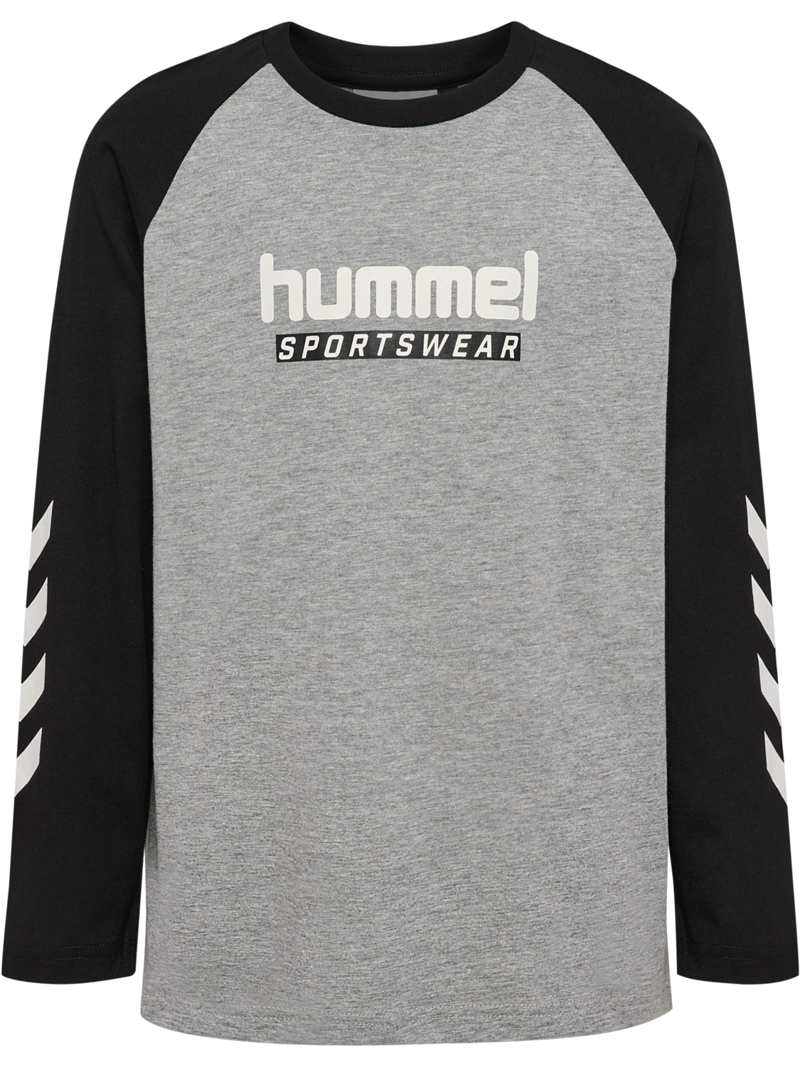 hmlJR LOGO T-SHIRT L/S, GREY MELANGE, packshot