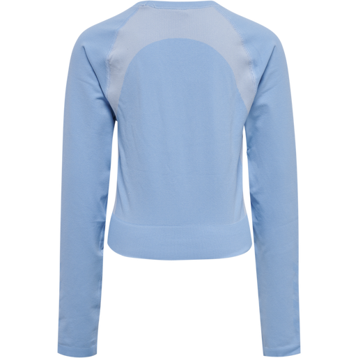 hmlSI SEAMLESS CROPTOP L/S, BEL AIR BLUE, packshot