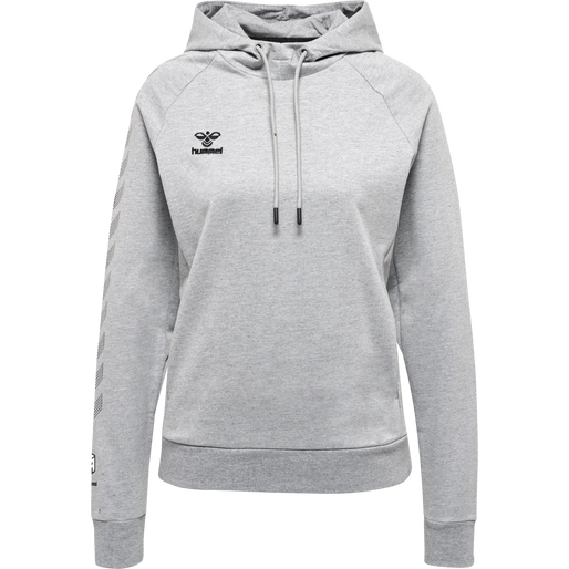 hmlMOVE GRID COTTON HOODIE WOMAN, GREY MELANGE, packshot