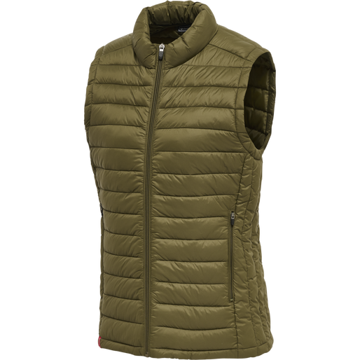 hmlRED QUILTED WAISTCOAT WOMAN, DARK OLIVE, packshot