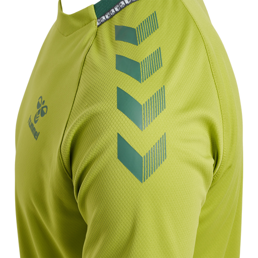 hmlONGRID POLY JERSEY S/S, DARK CITRON, packshot