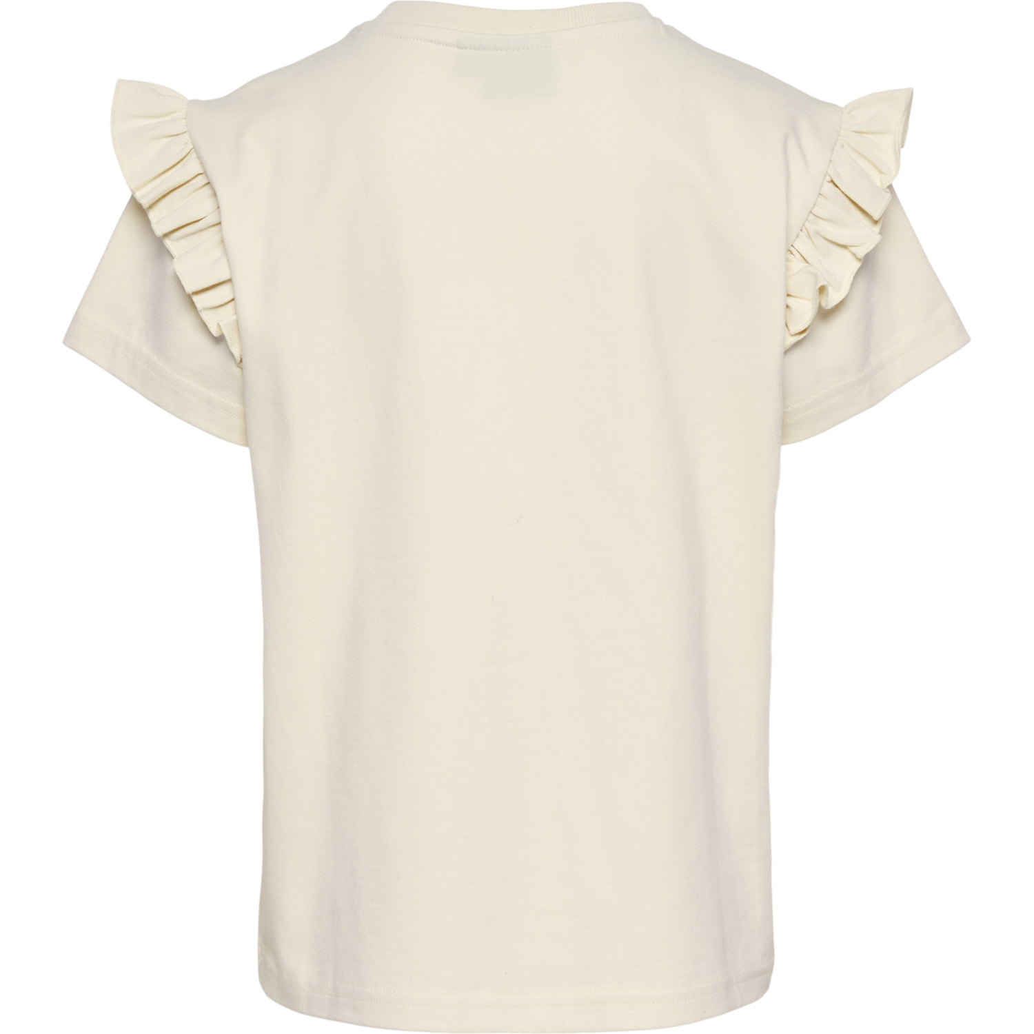 hmlFLOWY RUFFLE T-SHIRT S/S, BIRCH, packshot