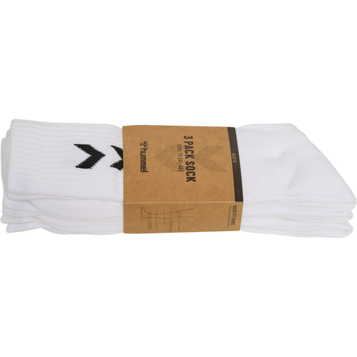3-Pack Basic Sock, WHITE, packshot
