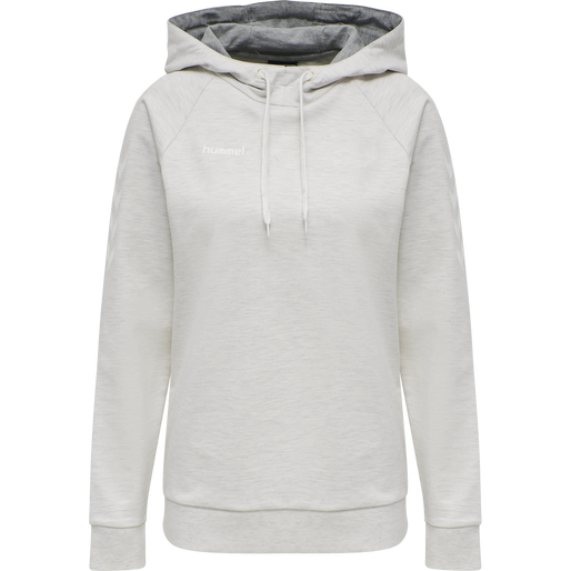 HMLGO COTTON HOODIE WOMAN, EGRET MELANGE, packshot