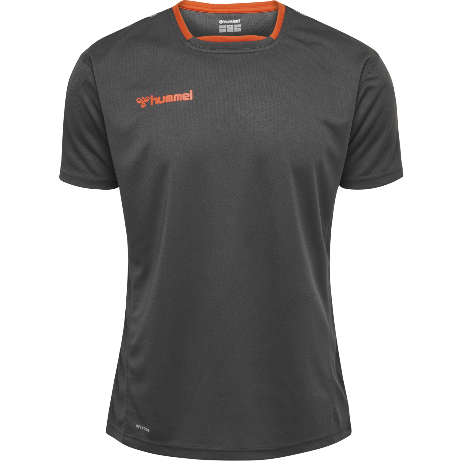 hmlAUTHENTIC KIDS POLY JERSEY S/S, ASPHALT, packshot