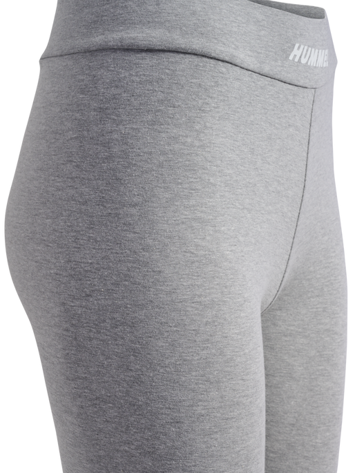 hmlELEMENTAL COTTON HW TIGHTS, GREY MELANGE hmlELEMENTAL COTTON HW TIGHTS, GREY MELANGE, packshot