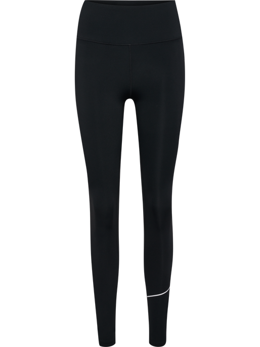 hmlCOURT MID WAIST POCKET TIGHTS W, BLACK, packshot