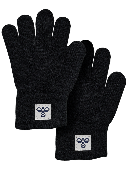 hmlJR KNIT GLOVES 2-PACK, BLACK, packshot