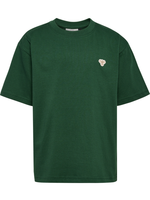 hmlJR LOOSE T-SHIRT S/S BEE, DARK GREEN, packshot