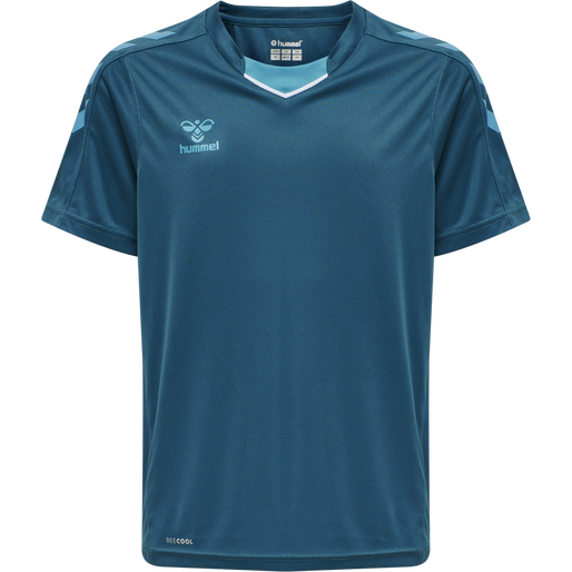 hmlCORE XK POLY JERSEY S/S KIDS, BLUE CORAL, packshot