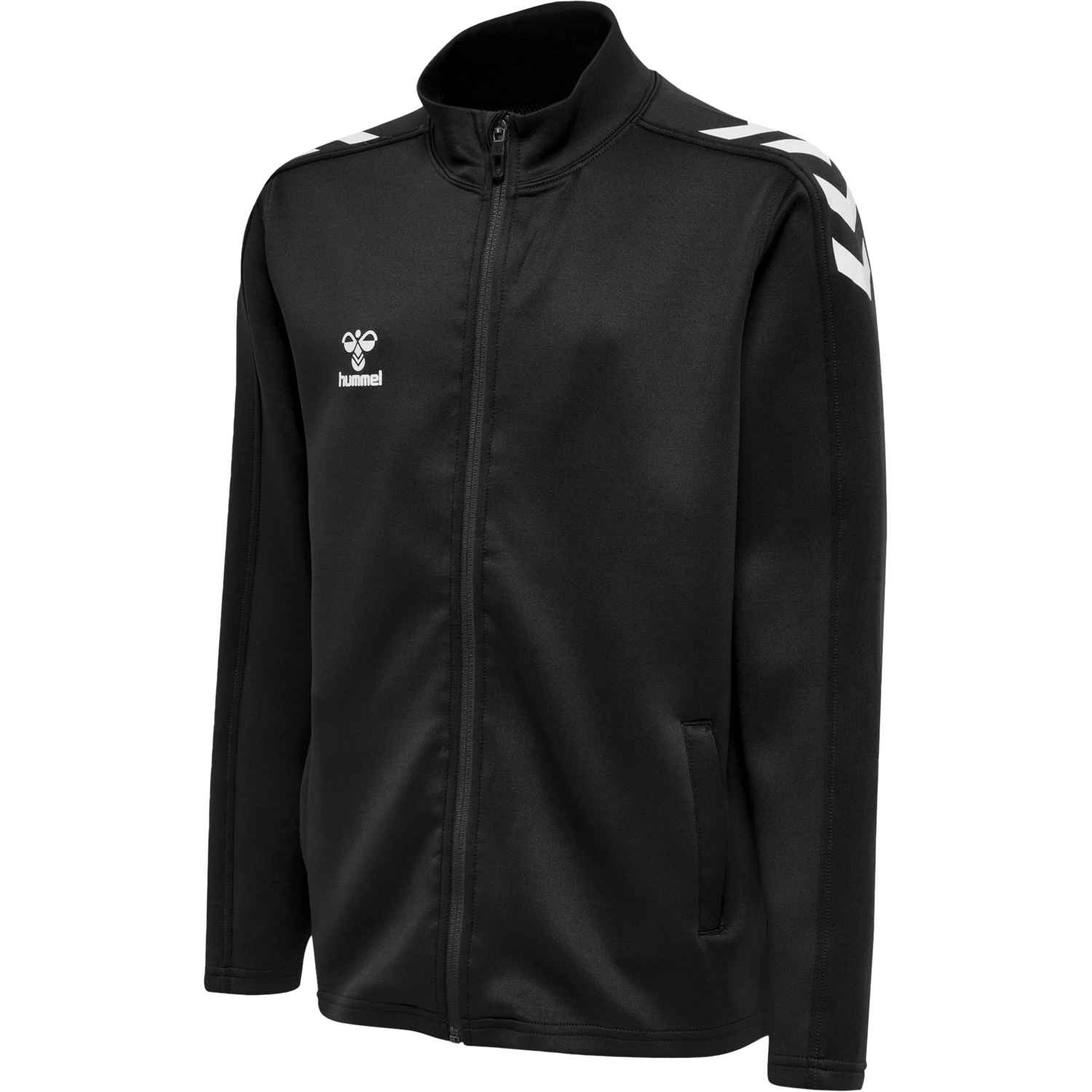hmlCORE XK POLY ZIP SWEAT KIDS, BLACK/BLACK, packshot