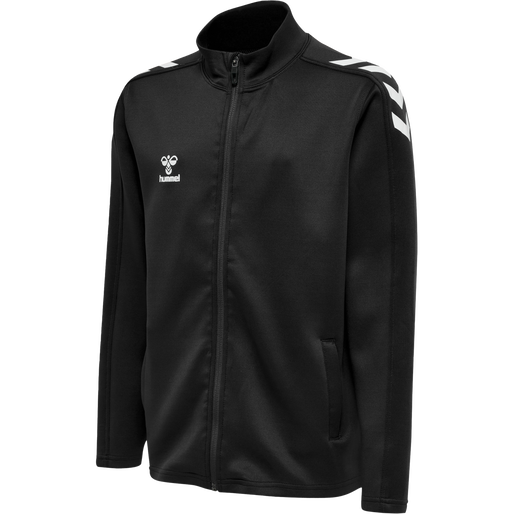 hmlCORE XK POLY ZIP SWEAT KIDS, BLACK/BLACK, packshot