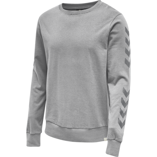 hmlLEGACY CHEVRON SWEATSHIRT, GREY MELANGE, packshot