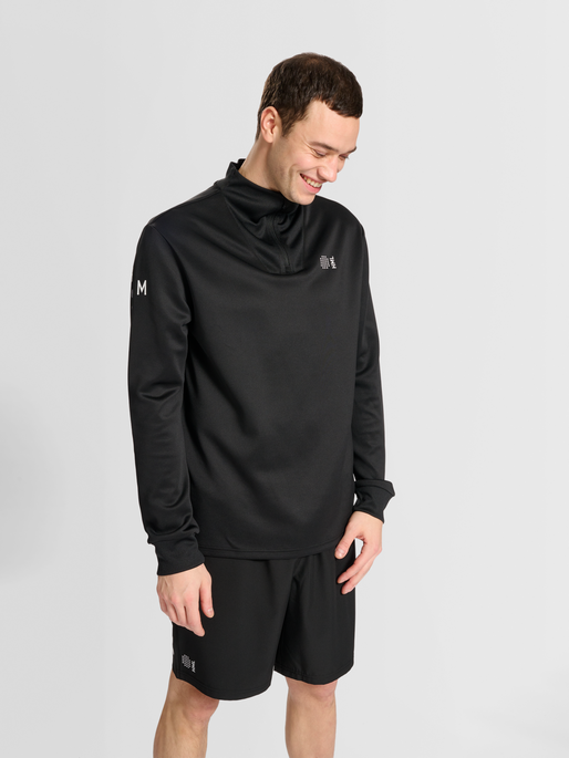 hmlCOURT HALF ZIP L/S, BLACK, model