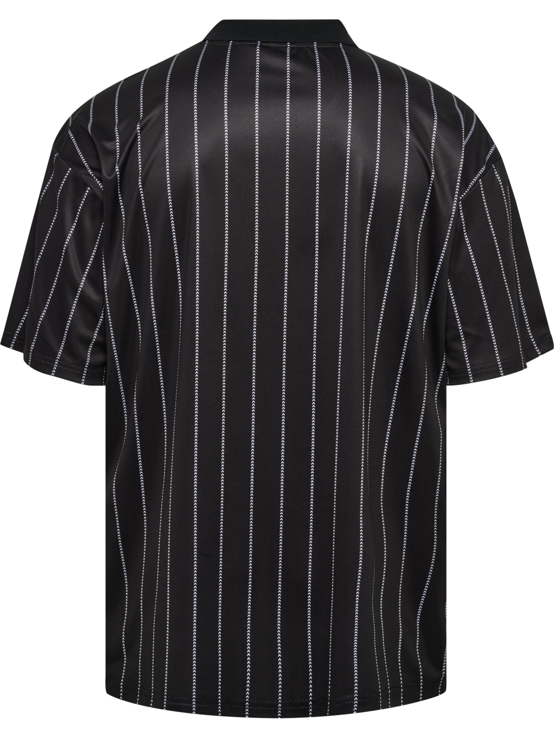 Chevron Pinstripe Polo Shirt, BLACK/WHITE, packshot