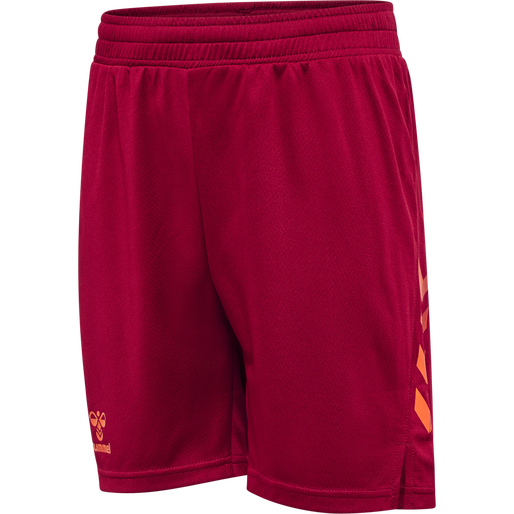 hmlONGRID POLY SHORTS KIDS, RHUBARB/NASTURTIUM, packshot