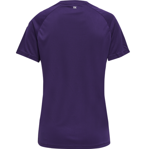 hmlCORE XK CORE POLY TEE  S/S WOMAN, ACAI/WHITE, packshot