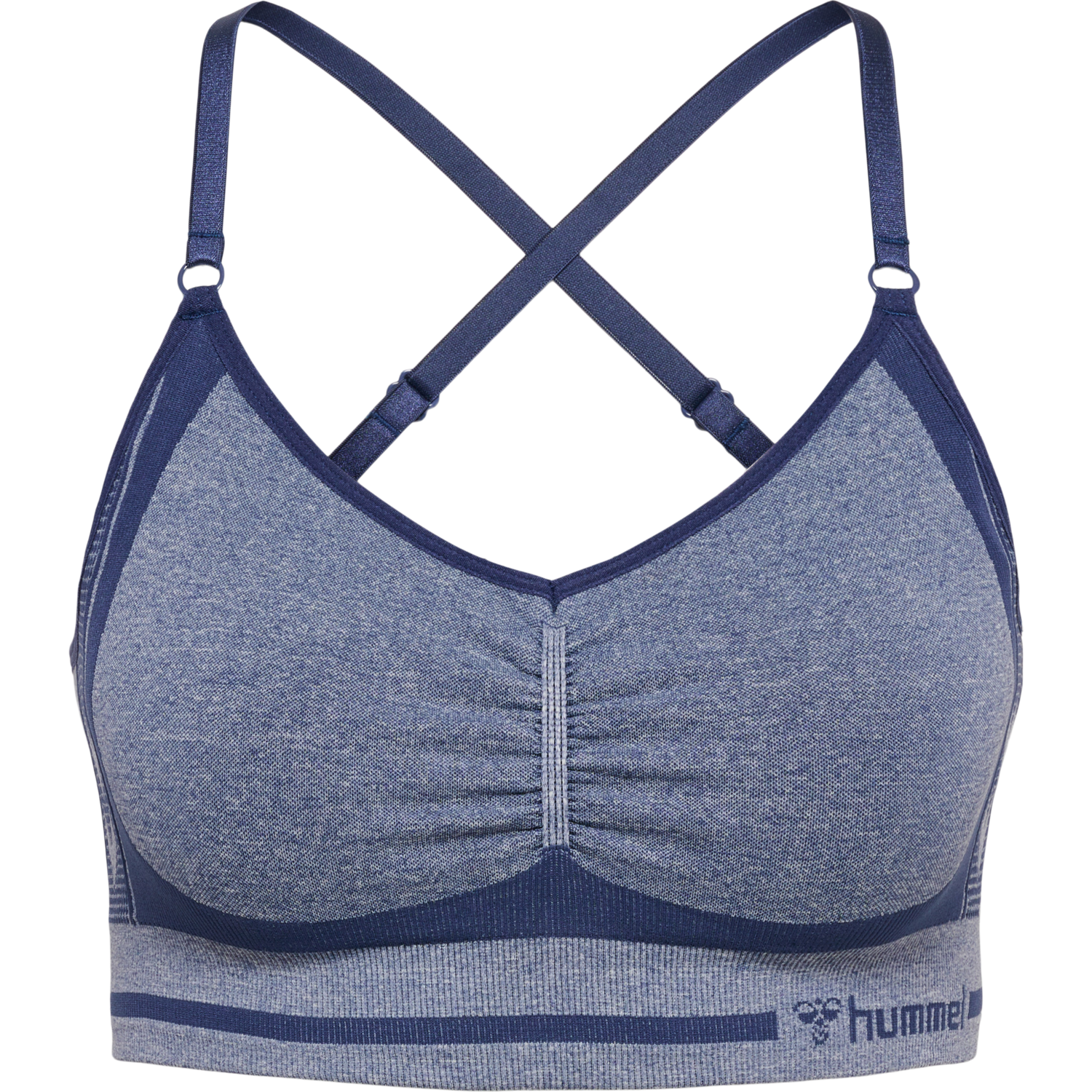 hmlMT LULU SEAMLESS SCRUNCH BRA, INSIGNIA BLUE MELANGE, packshot