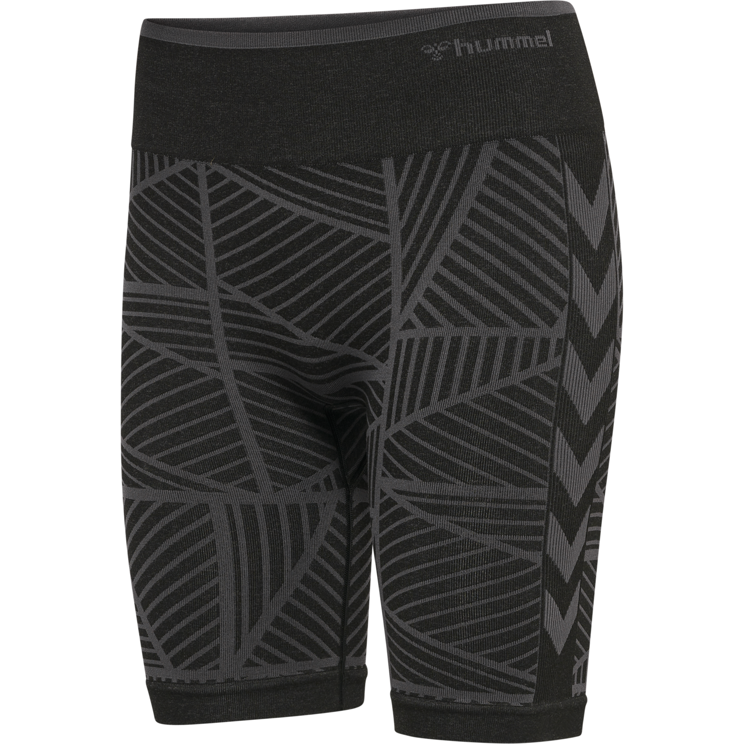 hmlMT ENERGY SEAMLESS MW SHORTS, BLACK/ASPHALT MELANGE, packshot