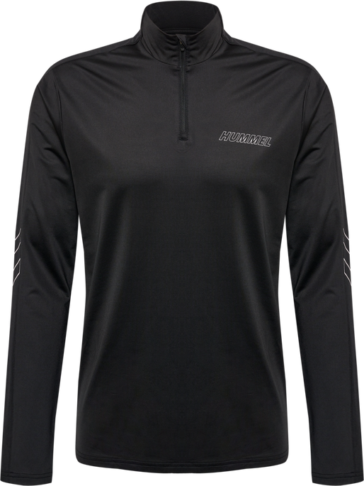 hmlTE STRENGTH PL HALF ZIP, BLACK, packshot