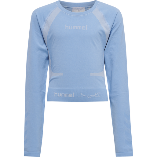 hmlSI SEAMLESS CROPTOP L/S, BEL AIR BLUE, packshot