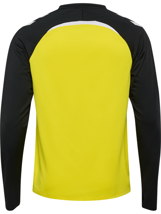 hmlLEAD 2.0 CREW SWEAT, BLAZING YELLOW/BLACK, packshot