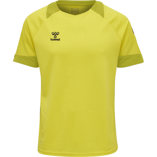 hmlLEAD S/S POLY JERSEY KIDS, BLAZING YELLOW, packshot