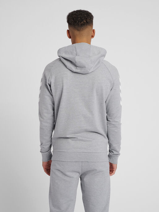 HMLGO COTTON HOODIE, GREY MELANGE, model