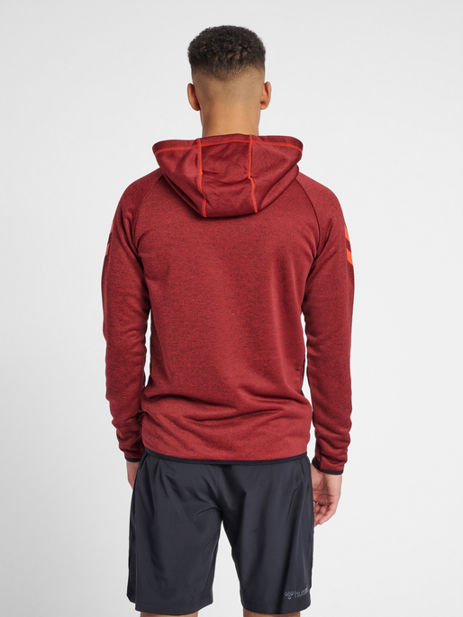 hmlAUTHENTIC PRO ZIP HOODIE, CHILI PEPPER, model
