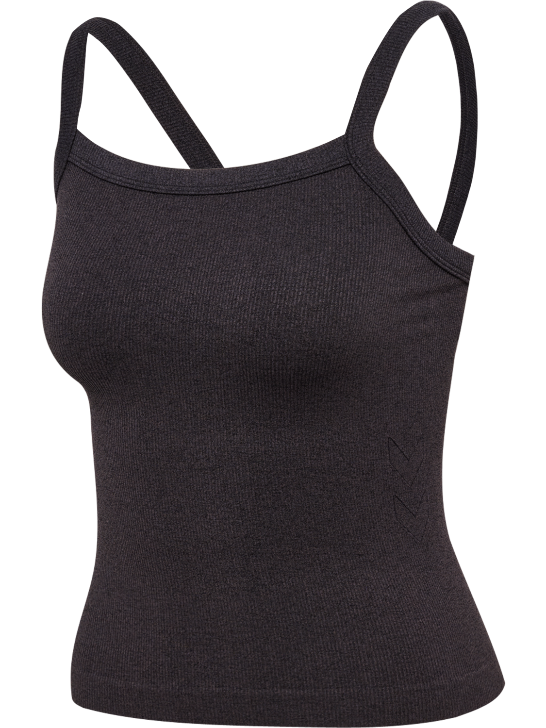 hmlYOGA SEAMLESS RIB TOP, BLACK MELANGE, packshot