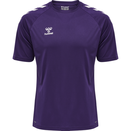 hmlCORE XK CORE POLY T-SHIRT S/S, ACAI/WHITE, packshot