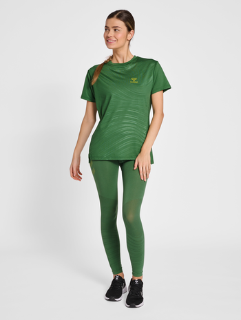 hmlONGRID POLY TEE S/S WO, MYRTLE, model