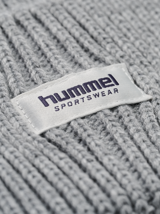 hmlJR HEAVY RIB KNIT BEANIE, GREY MELANGE hmlJR HEAVY RIB KNIT BEANIE, GREY MELANGE, packshot