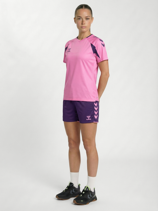 hmlCORE 2.0 JERSEY S/S WOMAN, COTTON CANDY/ACAI, model